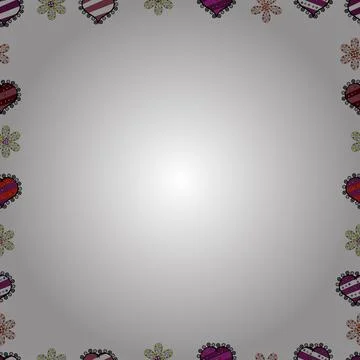 Vector. Hand drawn doodle frames. Picture in white, black and purple colors. Illustrazione stock