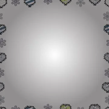 Vector. Hand drawn doodle frames. Seamless. Picture in white, black and gray col 스톡 일러스트