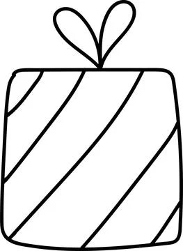 Vector hand drawn doodle gift. New Year, Birthday illustration Stock Illustration