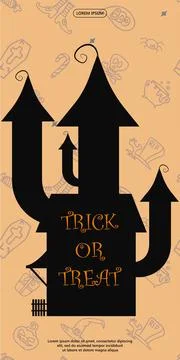 Vector hand drawn Doodle Halloween set Colorful cartoon cliparts, symbols Illustrazione stock