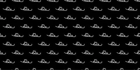 Vector Hand drawn doodle heart line repeat seamless pattern. Pencil scribble Illustrazione stock