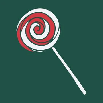 Vector hand drawn doodle illustration of sweet candy or lollipop Stock Illustration