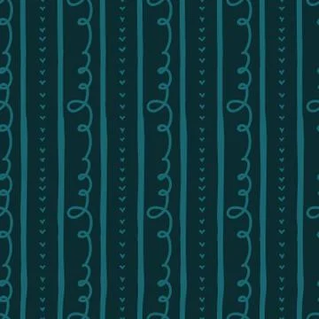 Vector Hand drawn doodle line repeat seamless pattern. Pencil scribble, stripe Illustrazione stock