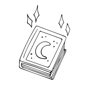 Vector hand drawn doodle magic book cartoon Stock Illustration