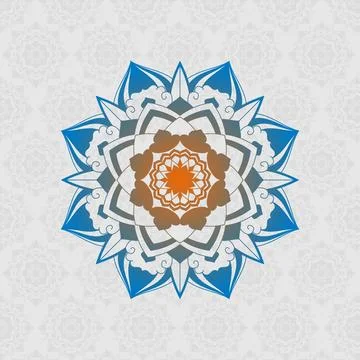 Vector hand drawn doodle mandala. Ethnic mandala with colorful tribal ornament Stock Illustration