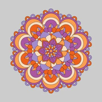 Vector hand drawn doodle mandala with tracery. Illustrazione stock