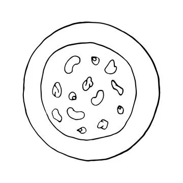 Vector hand drawn doodle navratan korma. Indian cuisine dish. Design sketch e Stock Illustration