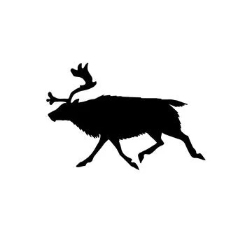 Vector hand drawn doodle reindeer silhouette Stock Illustration