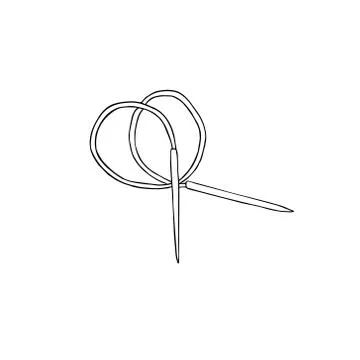 Vector hand drawn doodle sketch knitting needles Stock Illustration