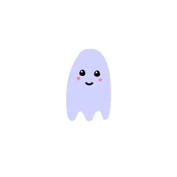 Vector hand drawn doodle sketch blue ghost Stock Illustration