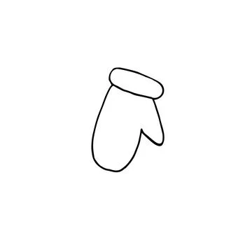Vector hand drawn doodle sketch mitten Stock Illustration