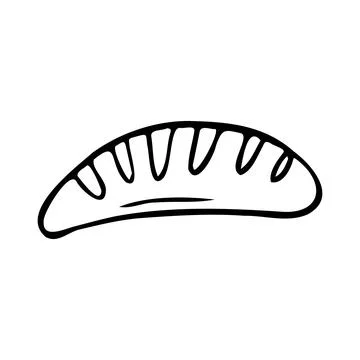 Vector hand drawn doodle sketch baguette bread isolated on white background 스톡 일러스트