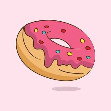Vector hand drawn doodle sketch colored donut. Stock Illustration