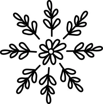 Vector hand drawn doodle snowflake. New Year winter illustration Stock Illustration