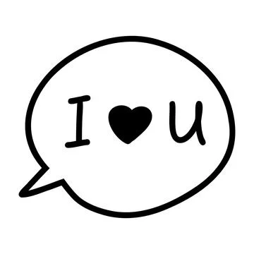 Vector hand drawn doodle speech, thought bubble, conversation cloud with heart Stock Illustration