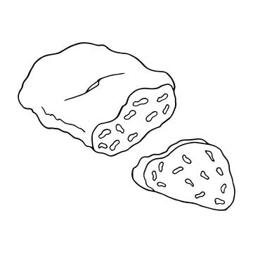 Vector hand drawn doodle stolen. Fruit bread. German dessert. Design sketch e Stock Illustration