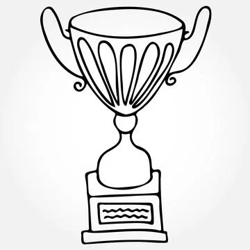 Vector hand drawn doodle victory cup. Isolated illustration Stock Illustration