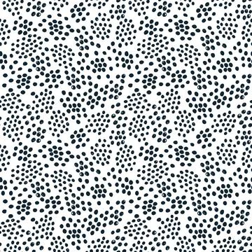 Vector hand drawn dots papaya seeds white and dark blue seamless pattern print 库存插图