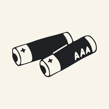 Vector hand drawn double wall power outlet. Minimalist black and white doodle Illustrazione stock