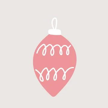 Vector hand drawn element, Christmas tree decoration. Simple modern design Illustrazione stock