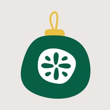 Vector hand drawn element, Christmas tree decoration. Simple modern design Stock Illustration