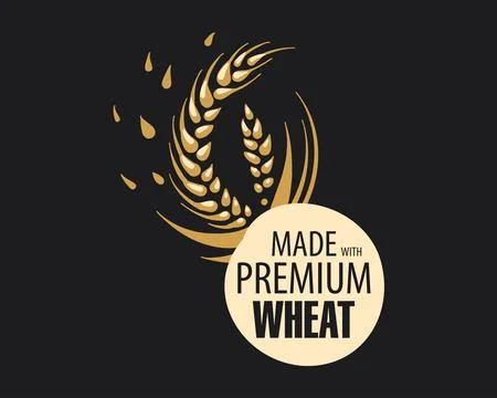 Vector hand-drawn emblem for wheat producers Stock Illustration