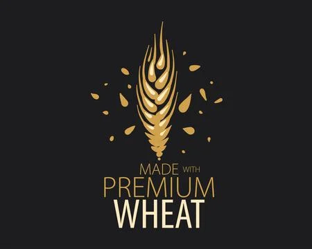 Vector hand-drawn emblem for wheat producers Stock Illustration