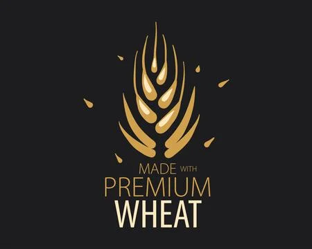 Vector hand-drawn emblem for wheat producers Stock Illustration