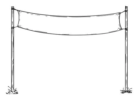Vector Hand Drawn Empty Start Race or Circuit Starting or Finish Line Sign or イラスト素材