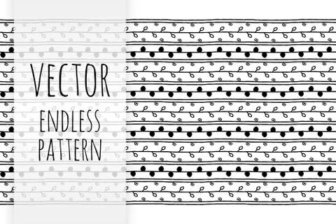 Vector hand drawn endless pattern Stock Illustration