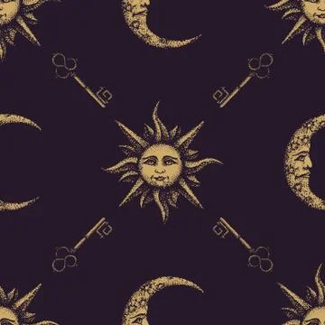 Vector hand drawn engraving pattern. Stock Illustration