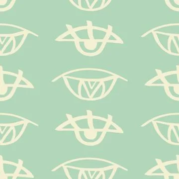 Vector hand drawn eye doodles seamless pattern Stock Illustration