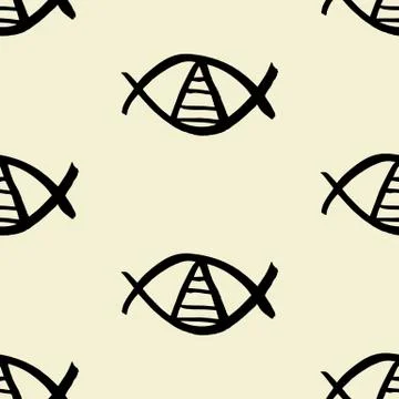 Vector hand drawn eye doodles seamless pattern background Stock Illustration