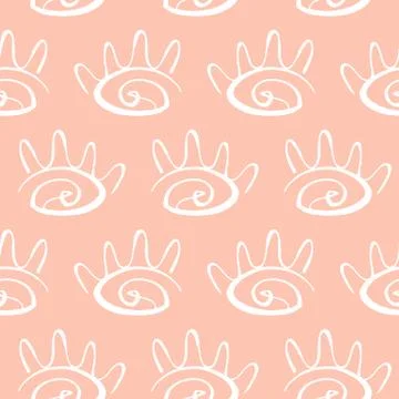 Vector hand drawn eye doodles seamless pattern Illustrazione stock