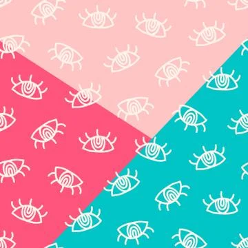 Vector hand drawn eye simple doodles pattern Stock Illustration