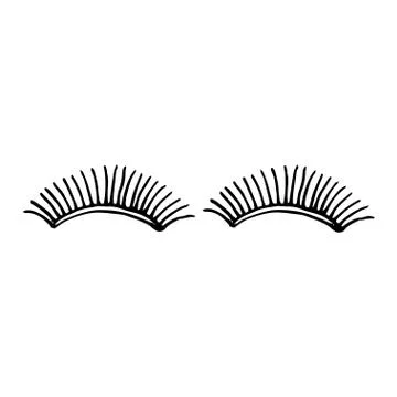 Vector hand drawn False eyelashes outline doodle icon. Stock Illustration
