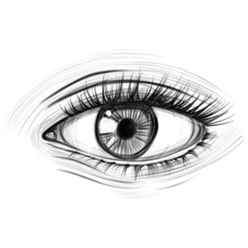 Vector hand drawn female eye sketch Stock Illustration