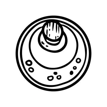 Vector hand drawn flask with magic potion outline doodle icon. Bottle with ma Stock Illustration