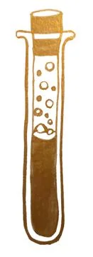 Vector hand drawn flask with magic potion outline doodle icon. Flask with magic Stock Illustration