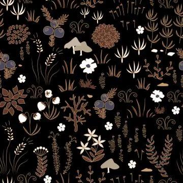 Vector hand drawn floral background. Stock Illustration