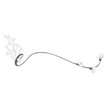 Vector Hand Drawn floral e monogram and logo Stock Illustration