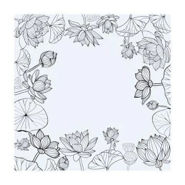Vector hand drawn floral frame. Illustrazione stock