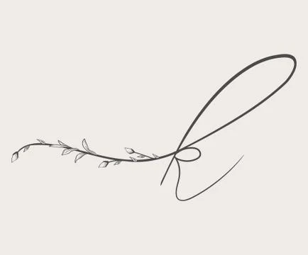 Vector Hand Drawn floral k monogram and logo Stock Illustration