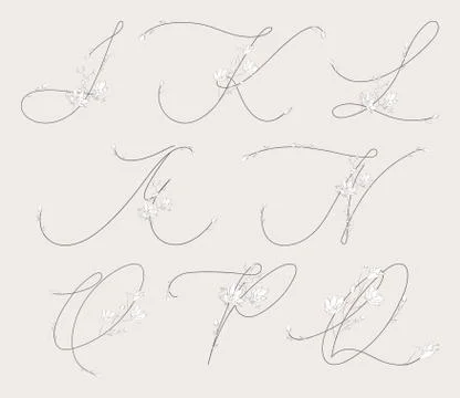 Vector Hand Drawn floral monograms and logos Stock Illustration