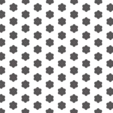 Vector hand drawn floral pattern in gray on white background Illustrazione stock