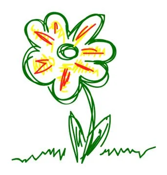 Vector hand drawn flower Stock Illustration