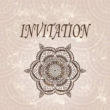 Vector hand drawn flower  seamless grunge  background Stock Illustration