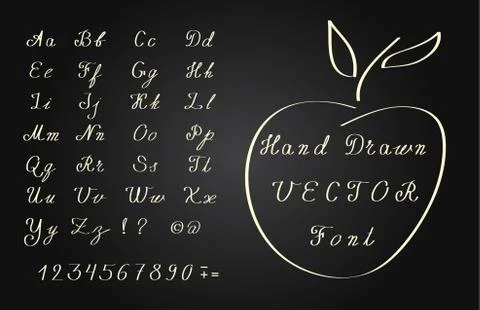 Vector hand drawn font - elegant cursive writing Stockillustratie