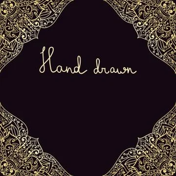 Vector hand drawn frame Illustrazione stock