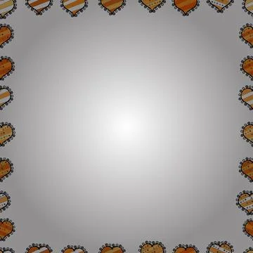 Vector. Hand drawn frames. Blank white, black and orange square cadre rectangle Stock Illustration